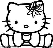 Hello Kitty Yoga Lotus Flower Die Cut Vinyl Sticker Decal