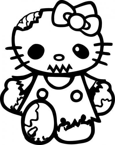 Hello Kitty Zombie | Die Cut Vinyl Sticker Decal | Blasted Rat