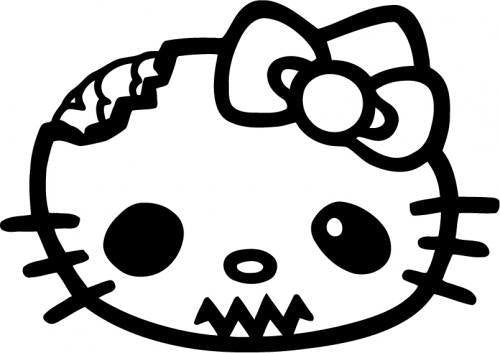 Hello Kitty Zombie Head | Die Cut Vinyl Sticker Decal | Blasted Rat
