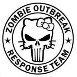 Hello Kitty Zombie Outbreak Response Team Punisher Die Cut Vinyl Sticker Decal