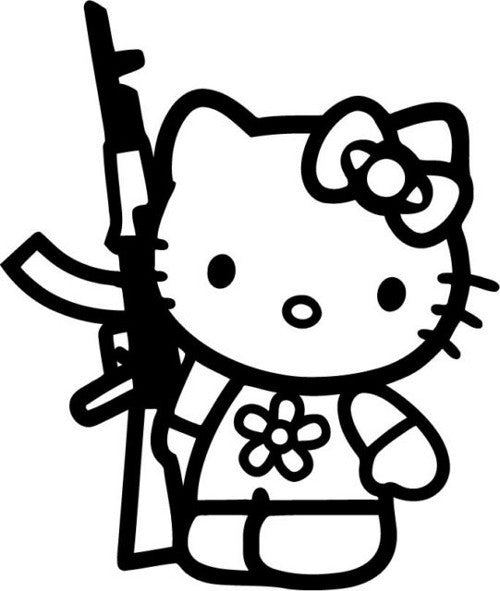 Hello Kitty AK-47 - Die Cut Vinyl Sticker Decal