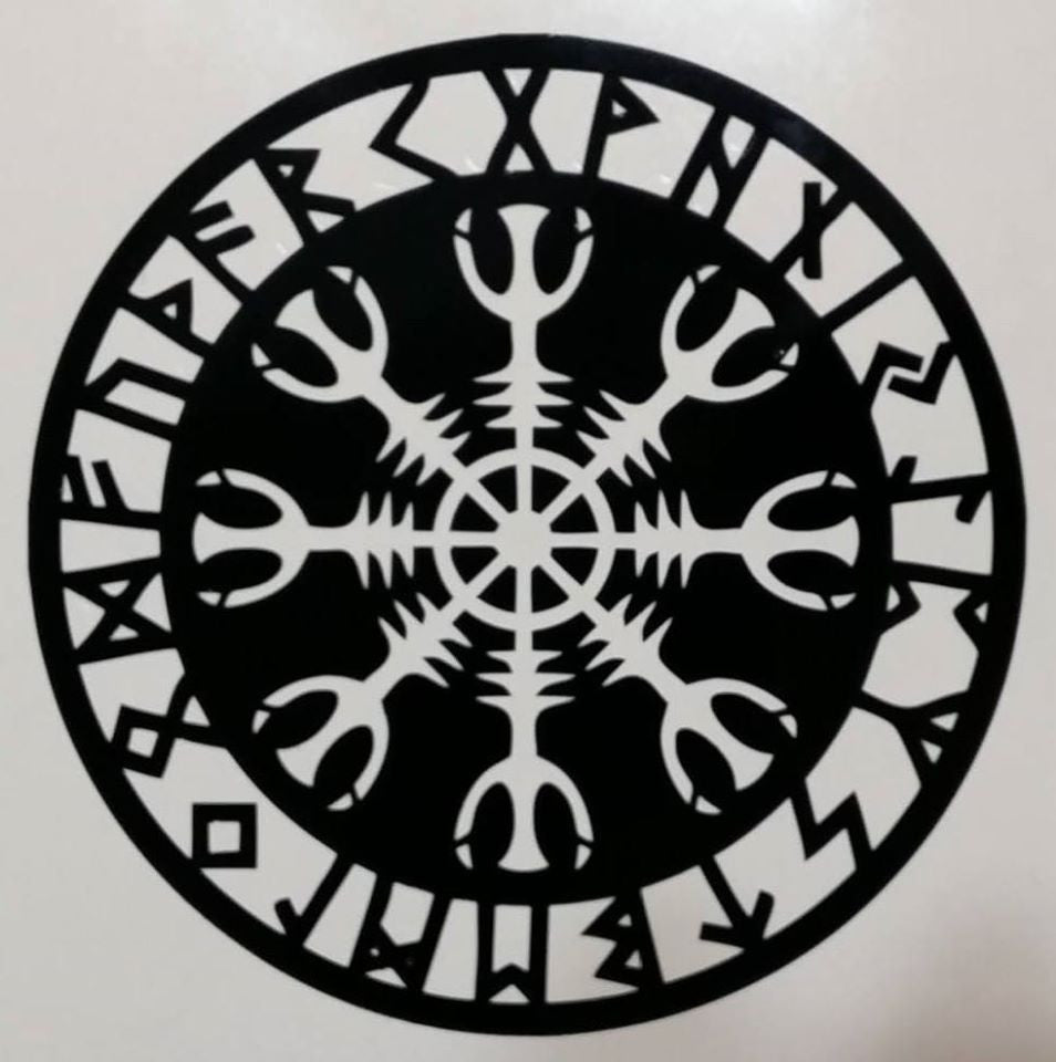 Helm Of Awe Viking Celtic Rune Aegishjalmur Runic | Die Cut Vinyl Sticker Decal