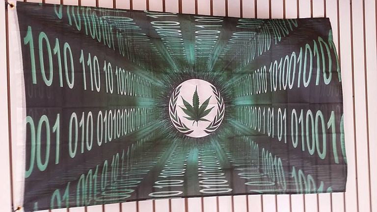 Hempsector Large Flag 5x3 Feet Banner Machine Code 0 1 Weed Leaf