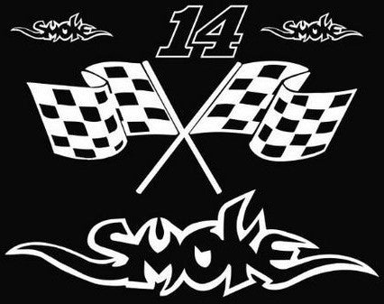 Tony Stewart Smoke 14  |  Die Cut Vinyl Sticker Decal | Blasted Rat
