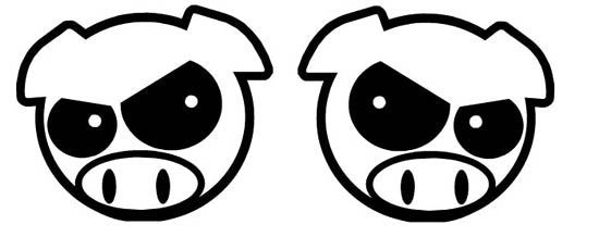 Angry Pig Head JDM Racing | Die Cut Vinyl Sticker Decal | Blasted Rat