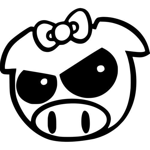 Evil Girl Pig Bow JDM Racing | Die Cut Vinyl Sticker Decal | Blasted Rat
