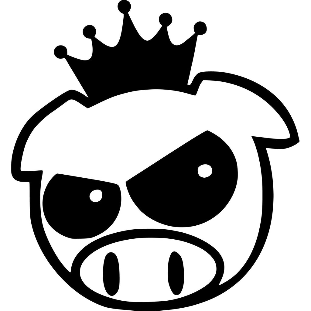 Evil Pig Crown JDM Racing | Die Cut Vinyl Sticker Decal | Blasted Rat
