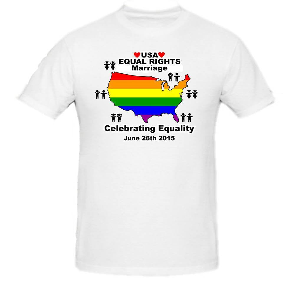 June 26 2015 USA Equal Rights Marriage Rainbow Flag States T-shirt | Blasted Rat