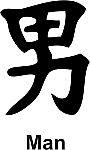 Man Kanji JDM Racing | Die Cut Vinyl Sticker Decal | Blasted Rat