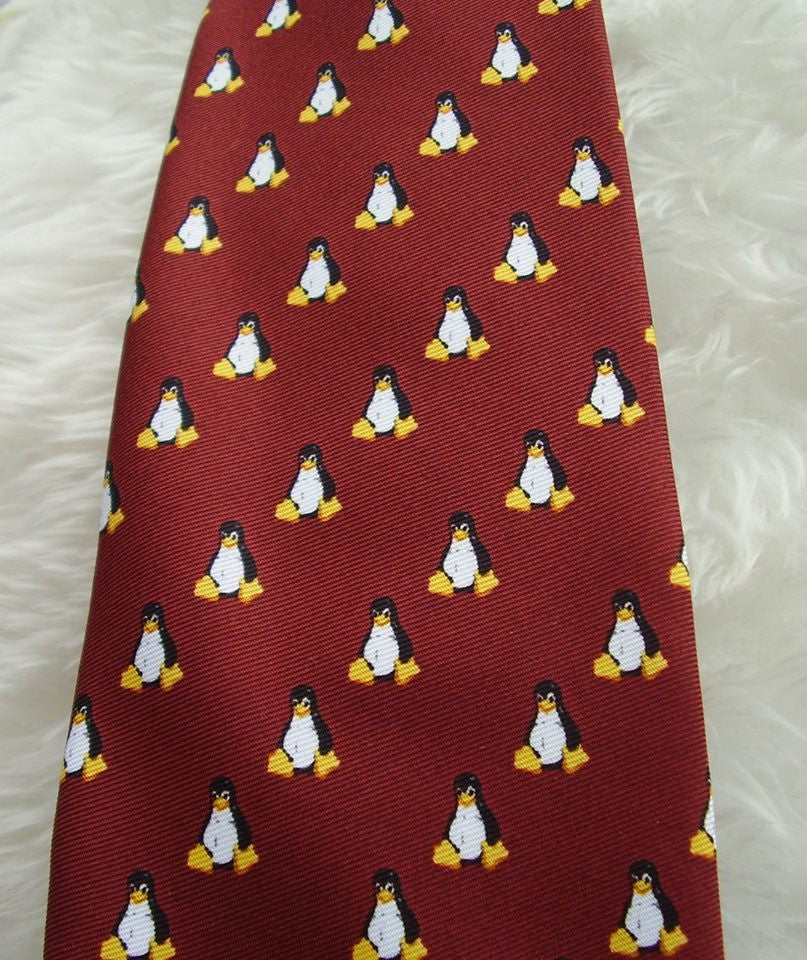 Linux Tux Penguin Tie