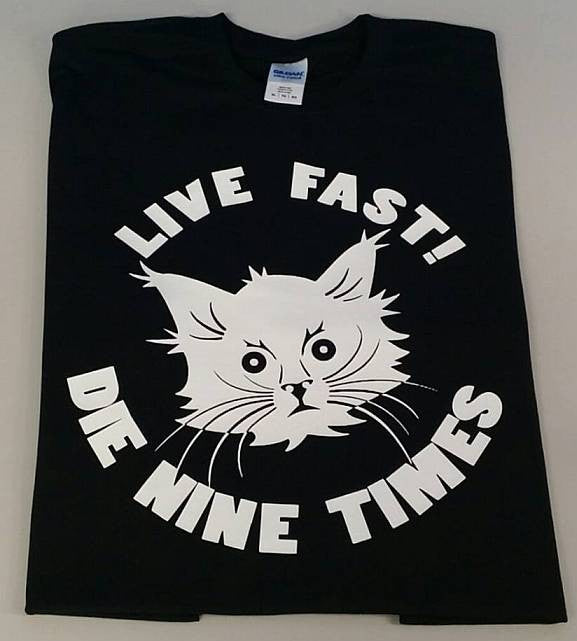 YOLNT Cat Live Fast Die 9 Times T-shirt