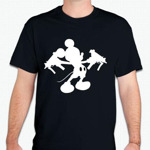 Mickey Mouse With Uzi Guns T-shirt | Blasted Rat