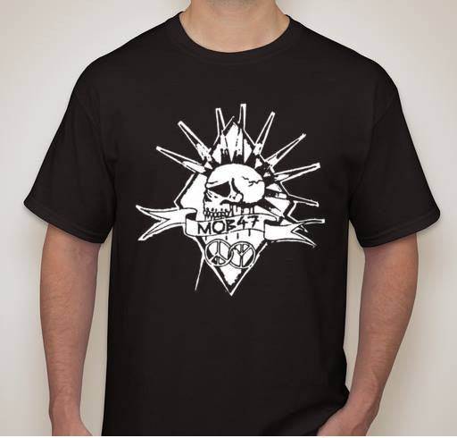 Mob 47 Skull Punk Rock Band Music T-shirt | Blasted Rat