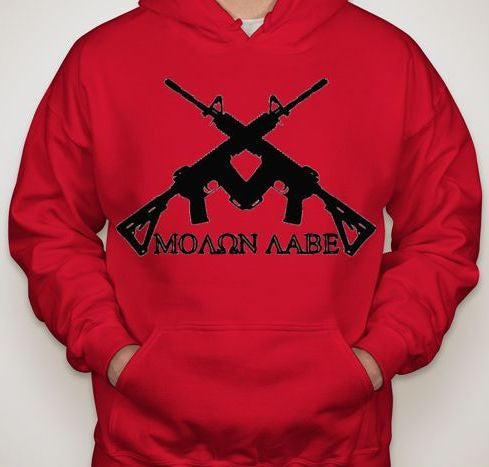 Molon Labe Crossed AR15s Hoodie | Blasted Rat