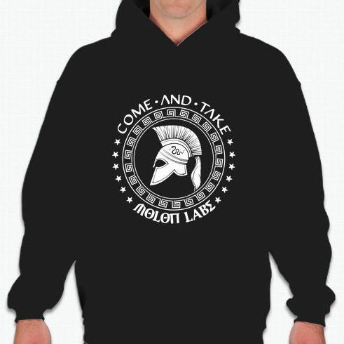 Molon Labe Spartan Helmet Round Logo Hoodie | Blasted Rat