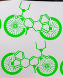 Psychadelic Bike Bicycle decal LSD DMT Mushroom Fans Neon Green