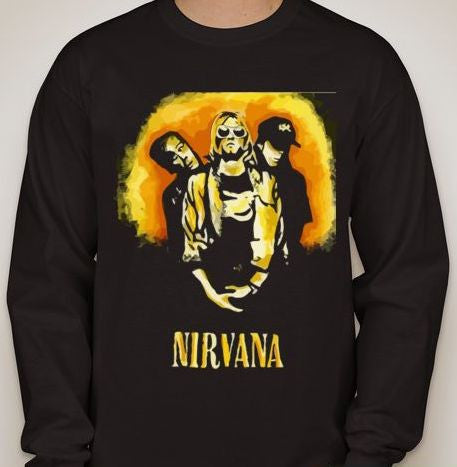 Nirvana Yellow Print Long Sleeve T-shirt | Blasted Rat