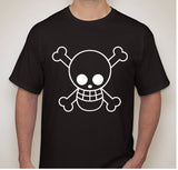 One Piece Anime PUMPKIN Skull & Crossbones Jolly Roger Pirate Flag T-shirt | Blasted Rat