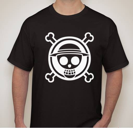 One Piece Anime Straw Hat Jolly Roger White Art T-shirt | Blasted Rat