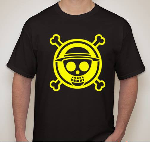 One Piece Anime Straw Hat Jolly Roger Yellow Art T-shirt | Blasted Rat