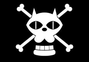 One Piece Black Cat Jolly Roger | Die Cut Vinyl Sticker Decal | Blasted Rat