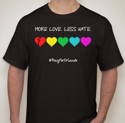 Orlando Pulse Gay Bar Shooting RIP Memorial More Love Less Hate T-shirt