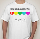 Orlando Pulse Gay Bar Shooting RIP Memorial More Love Less Hate T-shirt