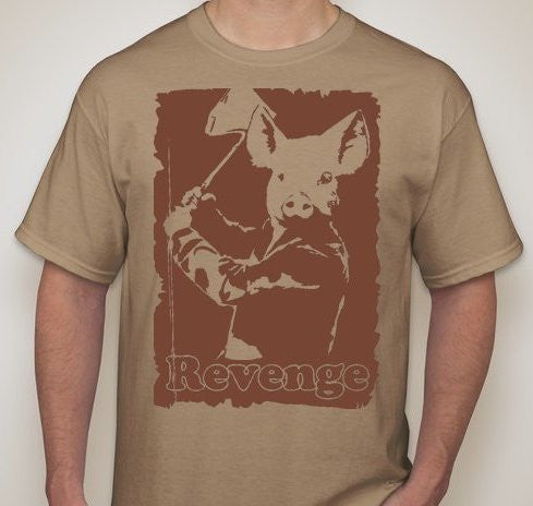 Revenge Of The Pig With Axe Vegetarian Vegan Animal Rights ALF T-shirt