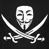 Anonymous Pirate Mask with Swords - Die Cut Vinyl Sticker Decal