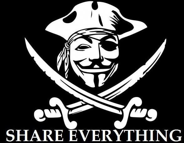 Anonymous Pirate - Share Everything - Die Cut Vinyl Sticker Decal