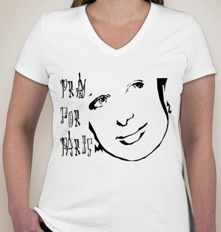 Pray For Paris Hilton #PrayForParis Ladies V-Neck T-shirt