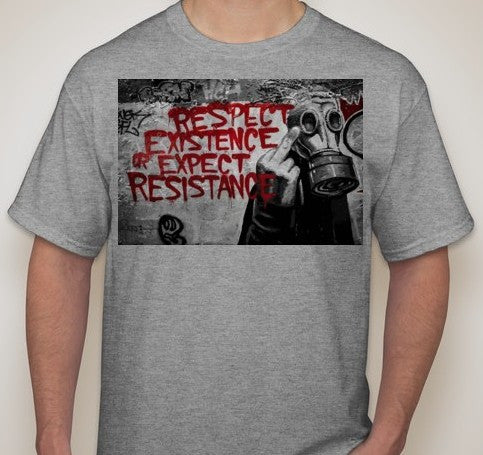 Respect Existence or Expect Resistance Graffiti T-shirt | Blasted Rat