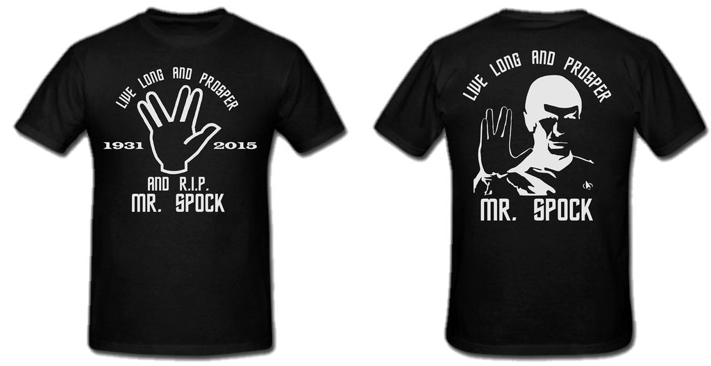 RIP Mr Spock Leonard Nimoy Long Live And Prosper Vulcan Salute T-shirt Variation | Blasted Rat