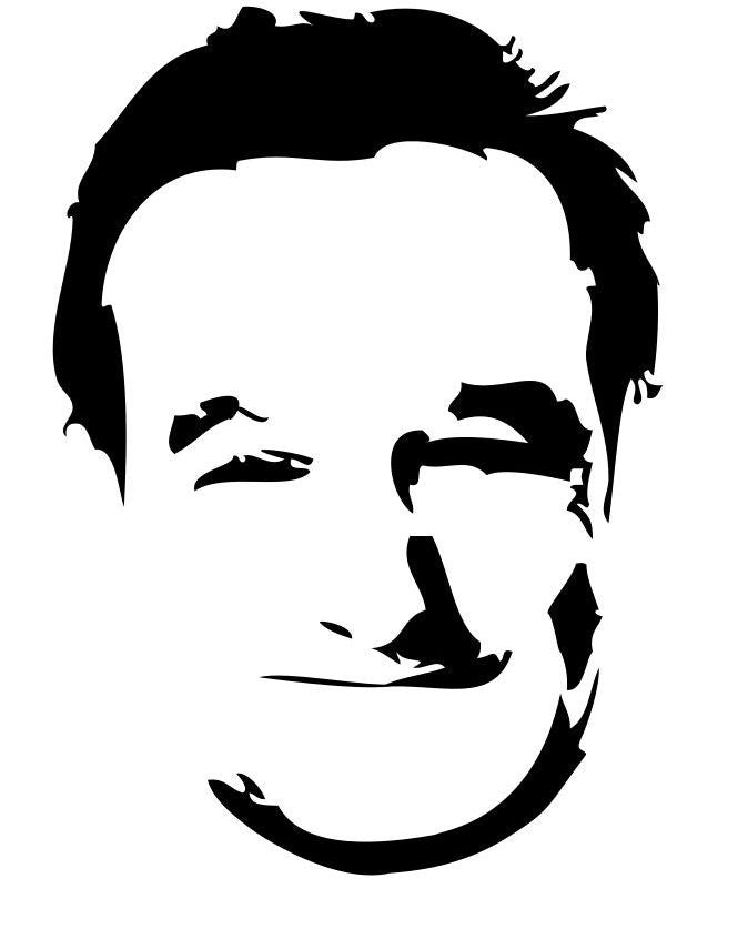 Robin Williams Portrait | Die Cut Vinyl Sticker Decal | Blasted Rat