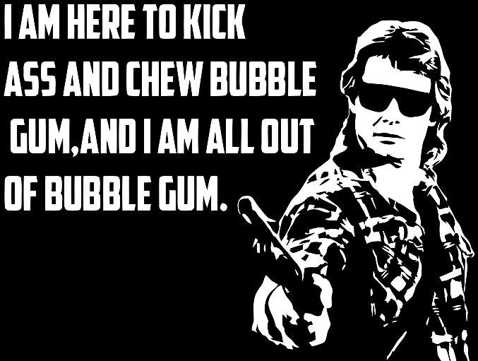 Roddy Piper Rowdy They Live Movie I Am Here To Kick Ass And Chew Bubble Gum  WWE | Die Cut Vinyl Sticker Wall Decal | Blasted Rat