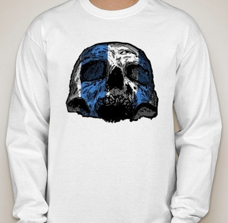 Scottish Independence William Wallace Skull Long Sleeve T-shirt | Blasted Rat