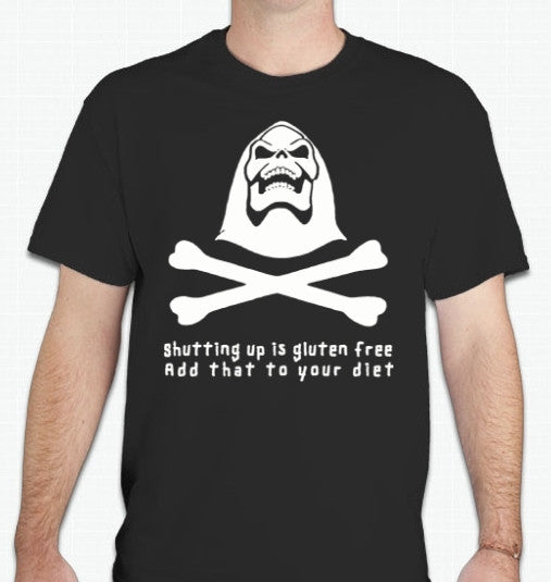 Skeletor Fitness Diet Advice Shutting Up Is Gluten Free Joke He-Man T-shirt