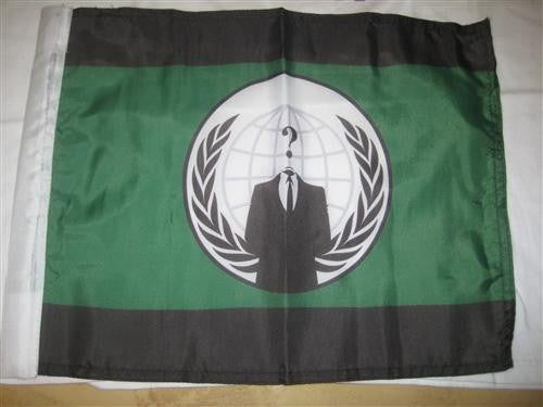 Anonymous Anon Crest Hand Flag 15×12″