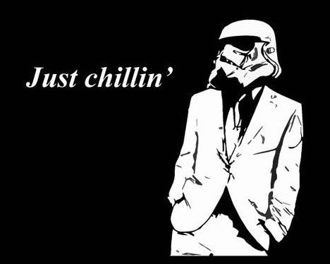 Star Wars Stormtrooper In Suit Just Chillin | Die Cut Vinyl Sticker Decal | Blasted Rat