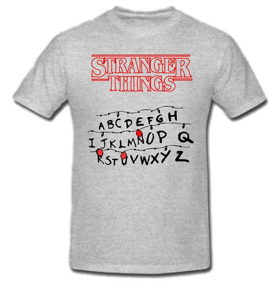 Stranger Things Series RUN Christmas Lights Art With Logo T-shirt | Blasted Rat