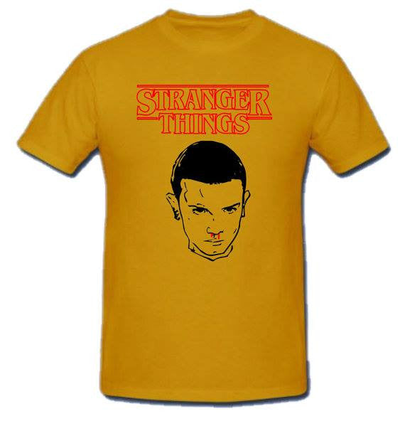 Stranger Things Series Eleven's Nose Bleed Art With Logo T-shirt | Blasted Rat