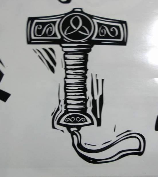 Thor's Hammer With Strap Viking | Die Cut Vinyl Sticker Decal