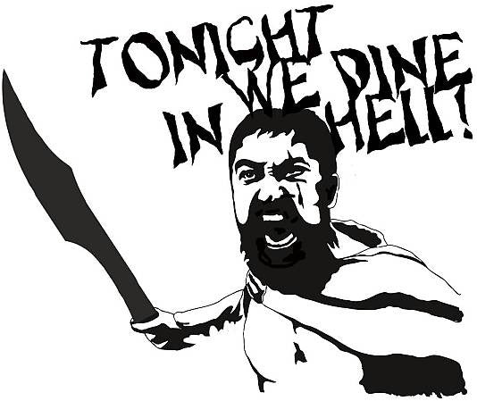 Tonight We Dine In Hell Sparta 300 King Leonidas Gym Wall | Die Cut Vinyl Sticker Decal | Blasted Rat