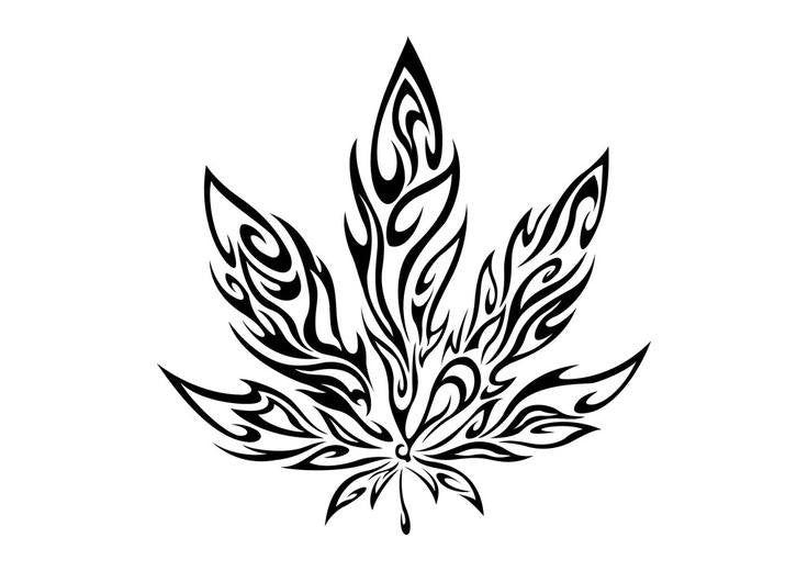 Tribal Weed Leaf  |  Die Cut Vinyl Sticker Decal | Blasted Rat