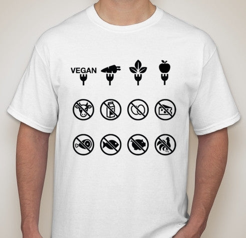 Vegan Tourist Traveller Food Icons T-shirt