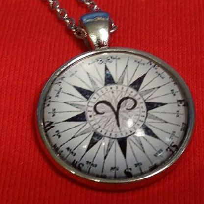Viking Compass Sailor Protection Medallion Aries Symbol Nordic Jewelry Necklace