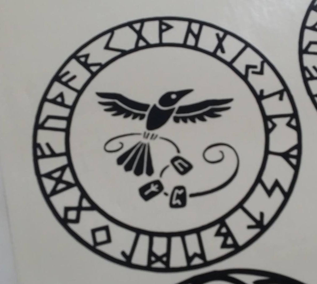 Viking Rune Crow Amulet | Die Cut Vinyl Sticker Decal