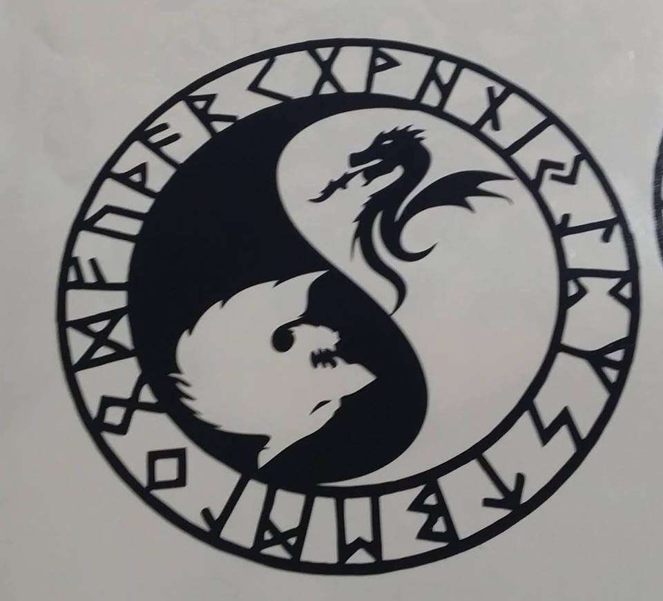 Viking Rune Dragon Wolf Amulet | Die Cut Vinyl Sticker Decal