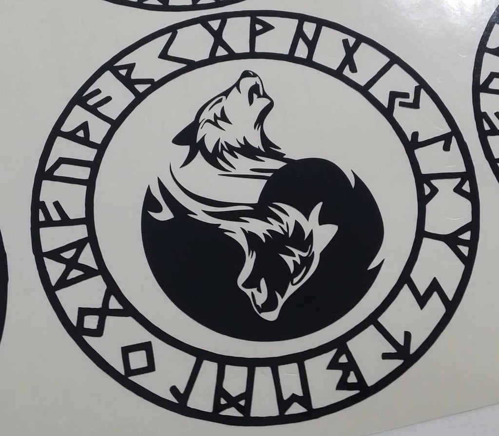 Viking Rune Wolves Amulet | Die Cut Vinyl Sticker Decal