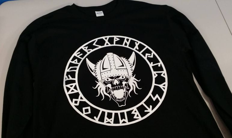 Viking Warrior Skull Rune Long Sleeve T-shirt